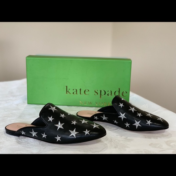 kate spade Shoes - Kate Spade Sareen Mule Flat, Black Nappa w Stars
